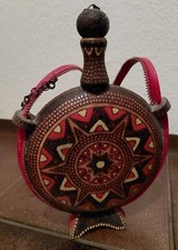 Folklore-/Hirtenflasche, Handarbeit Holz (Deko-Artikel)