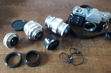 Zenit 3M mit drei Objektiven
