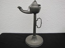 Öllampe Zinn 19 Jh 28 cm