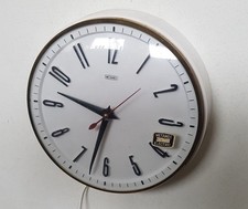 Metamec England vintage weiße elektrische Küchenuhr Bürouhr Synchronuhr 50 Hz.