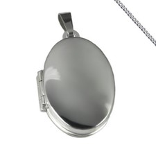 MEDAILLON Oval poliert Amulett für 4 Bilder auch Kette Gravur zB Sternzeichen 