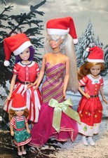 Zauberhafte Weihnachten Barbie m. ihren Schwestern Skipper Stacie Chelsea Mattel
