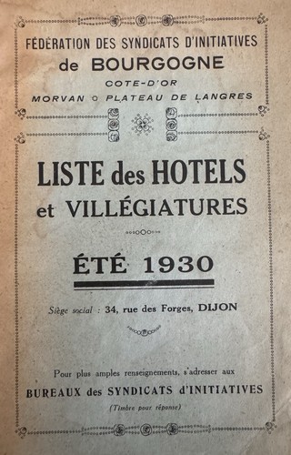 Bourgogne 1930 liste - bourgogne., des