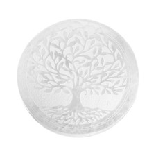 Selenit Lebensbaum Platte rund
