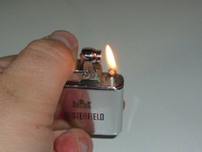 IBELO MONOPOL POCKET PETROL LIGHTER W. MOTIVE "CHESTERFIELD" - 1952 - GERMANY