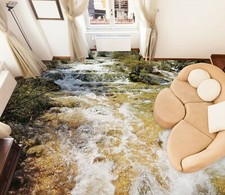 3D Gelber Fluss 1825 Fußboden
