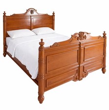 Antik Doppelbett Mahagoni