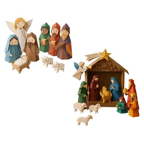 Weihnachtskrippe aus papier - weihnachtskrippe,