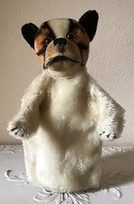 Original Steiff Handpuppe Hund Bulldogge Mohair 60/ 70er Jahre Rarität TOP