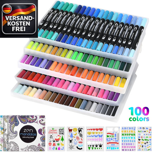 Dual brush pen set 100 - brush,