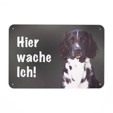 Münsterländer Groß „HIER WACHE ICH!“ Hunde Zaunschild -Warnschild Hunde