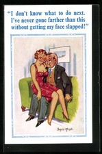 Künstler-AK Donald McGill: I don´t know what to do next. 