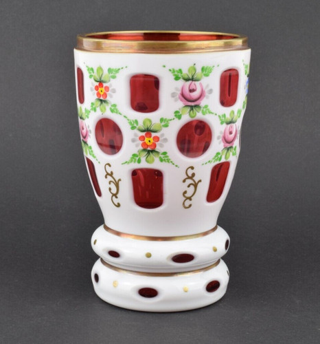 Böhmen überfangglas vase - böhmen,