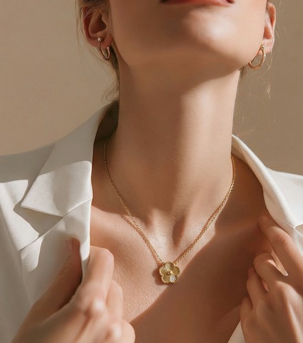 Gold blume halskette - blume,