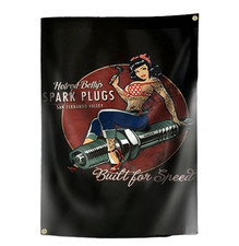 Hot rod betty pin flagge - up,