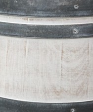 Weinfass Couchtisch Dreibein "Rotwein" mit (70er) Glasplatte