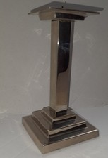 Eckiger Kerzenständer  *Metall Silberfarben * Art Deco Stile