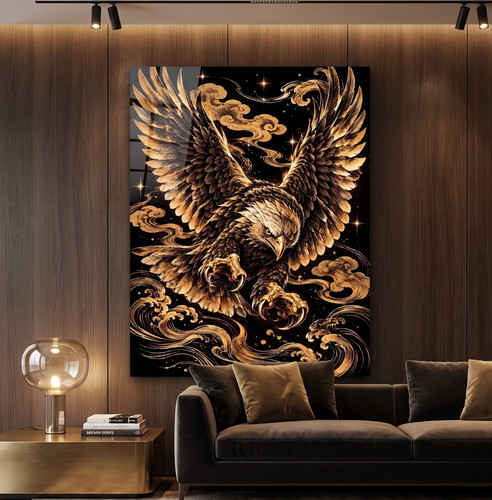 Wandbild adler schwarz - wandbild, gold