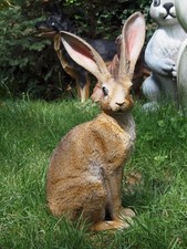 Kaninchen Deko Figur Hase lebensecht 54cm wetterfest lebensgroß Gartenfigur  NEU