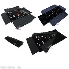 Schmuckrolle Schmucktasche für Ringe / Ketten Ohrringe Samt schwarz