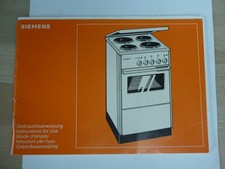 SIEMENS BACKOFENHERD HN/HU 4012/5023/HN 5523 ORIG. GEBRAUCHANWEISUNG 70ziger Jah