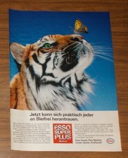Seltene Werbung ESSO Super Plus - Tiger mit Schmetterling auf Nase 1989,,,,,,,,,
