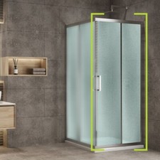 Türseite Duschkabine eckig
