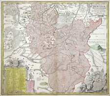 Harz Original Kupferstich Landkarte Homann Erben 1737