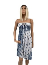 Made in Thailand Kleid weiß blau holz Größe s / m