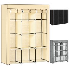 Stoffschrank, Faltschrank, Kleiderschrank mit Kleiderstangen, 8 Ebenen