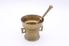 Antiker Messing Mörser Richard St. Artyn 1623 Mörser Pistell Stößel Messing alt