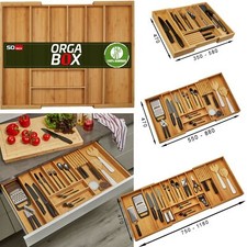 ORGA-BOX UNIVERSAL Bambus Besteckeinsatz variabel Besteckkasten fast alle Küchen