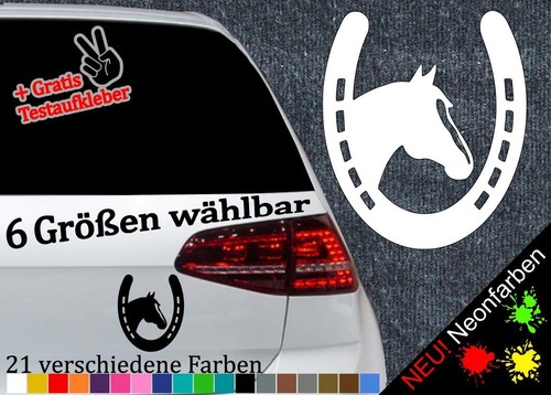 Hufeisen mit pferd - pferd, aufkleber