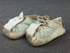 alt Kinder Schuhe DDR Puppenschuhe Leder blau Kult Vintage Halbschuhe Babyschuhe