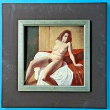 Gemälde weibl. Akt Nude Mädchen nackt Ch. Endter Dachau Otto Fuchs Schüler ~1982