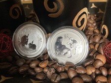 Lunar 2 Silber Set 1/2 Oz Hase 2011  und Affe 2016 Year of the Rabbit / Monkey