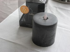 Orig. SOMPEX FLAME LED Echtwachs Kerze, anthrazit, Timer, 11 cm hoch, 10 Durchm.