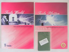 Original Tesla Chakra-Platte GRÜN  in Kreditkarten-Größe  + Tesla-Buch GÜNSTIG