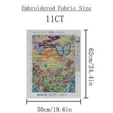 Flyer Blumen Motiv Kreuzstich