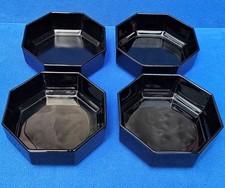 ARCOROC OCTIME 6 DESSERT SCHALEN ACHTECKIG SCHWARZ FRANCE VINTAGE Ø 14 CM