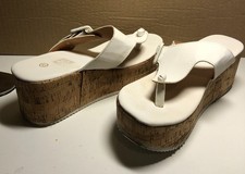 SEXY Plateau FlipFlop weiss 7 cm Gr. 40 bequem Zehentrenner trendy