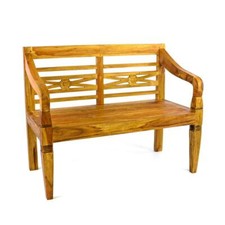 DIVERO 2-Sitzer Holzbank Teak