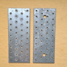 2 x Lochplatte Flachverbinder Lochplatte  80 mm x 200 mm 8 cm x 20 cm