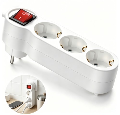 Fach mehrfachsteckdose mit - 3-fach,