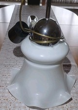 Decken Lampe Vintage 70er Glas Weiss Top