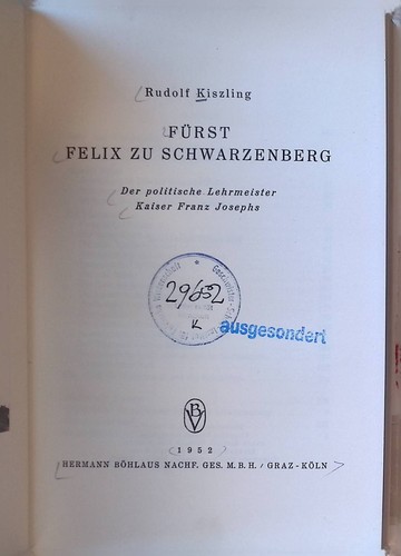 Fürst felix schwarzenberg - fürst,