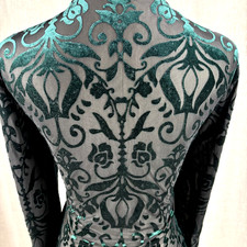 Velvet burnout sheer mesh - sheer,