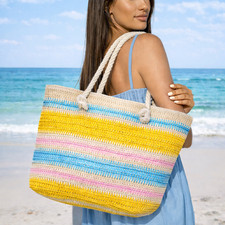 Große Strandtasche geflochten