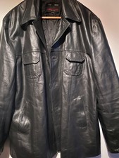 Vintage Herren Lederjacke XXL Schwarz Echtleder aus Italien Top Zustand