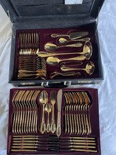 Essbesteckkoffer von Nivella Rostfrei Edelstahl, 23/24 Karat Hartvergoldet